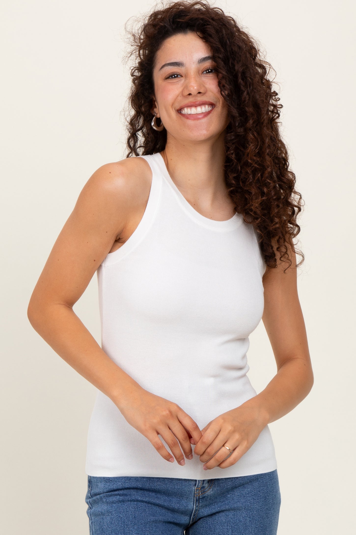 Ivory Knit Tank Top