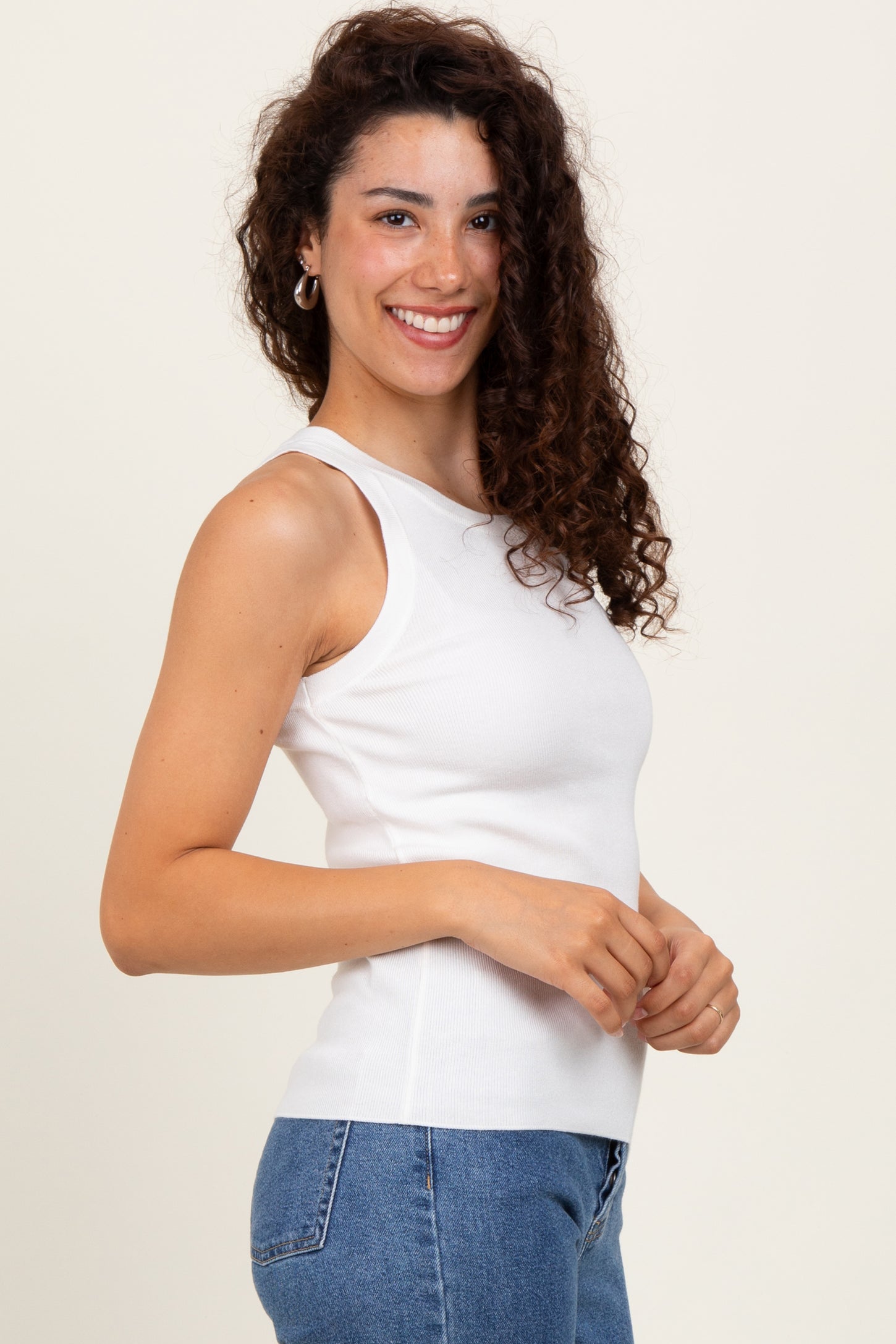 Ivory Knit Tank Top