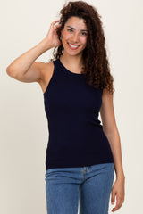Navy Blue Knit Tank Top