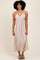 Cream Halter Neck Side Slit Midi Dress