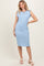 Light Blue Ruffle Sleeve Textured Midi Dress