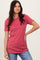 Mauve Ribbed Short Sleeve Top