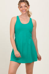 Emerald Green Tennis Racerback Maternity Romper Dress