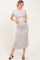 Light Taupe Ribbed Knit Crop Tee Maxi Skirt Maternity Set