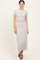 Light Taupe Ribbed Knit Crop Tee Maxi Skirt Set