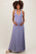 Lavender Solid Open Back Sleeveless Maternity Maxi Dress