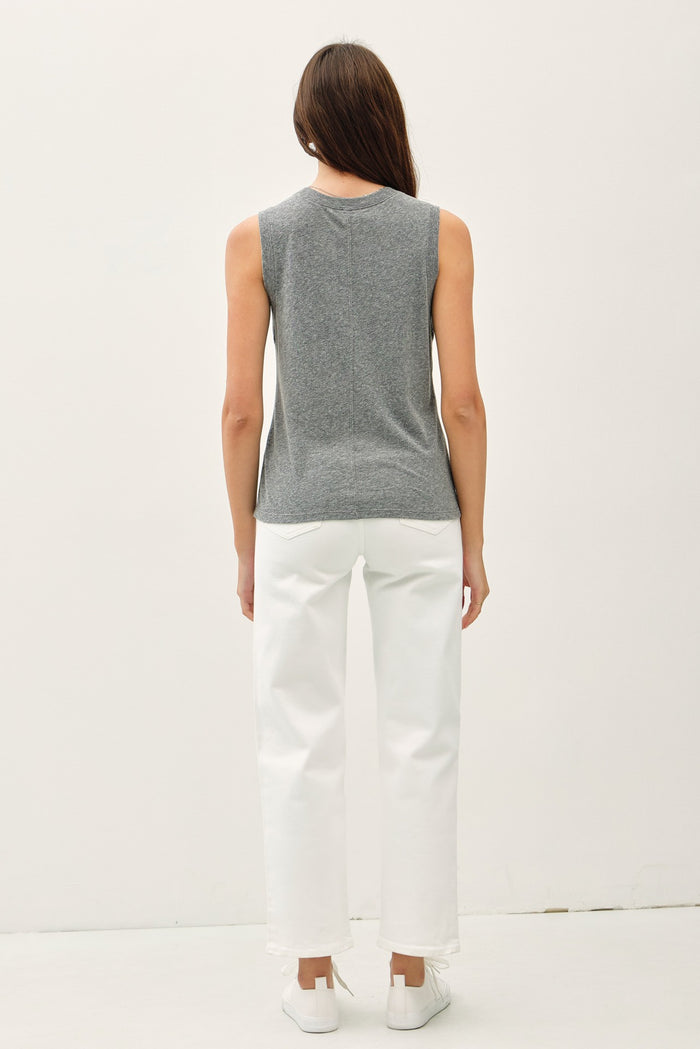 Heather Grey Basic Crew Neck Tank