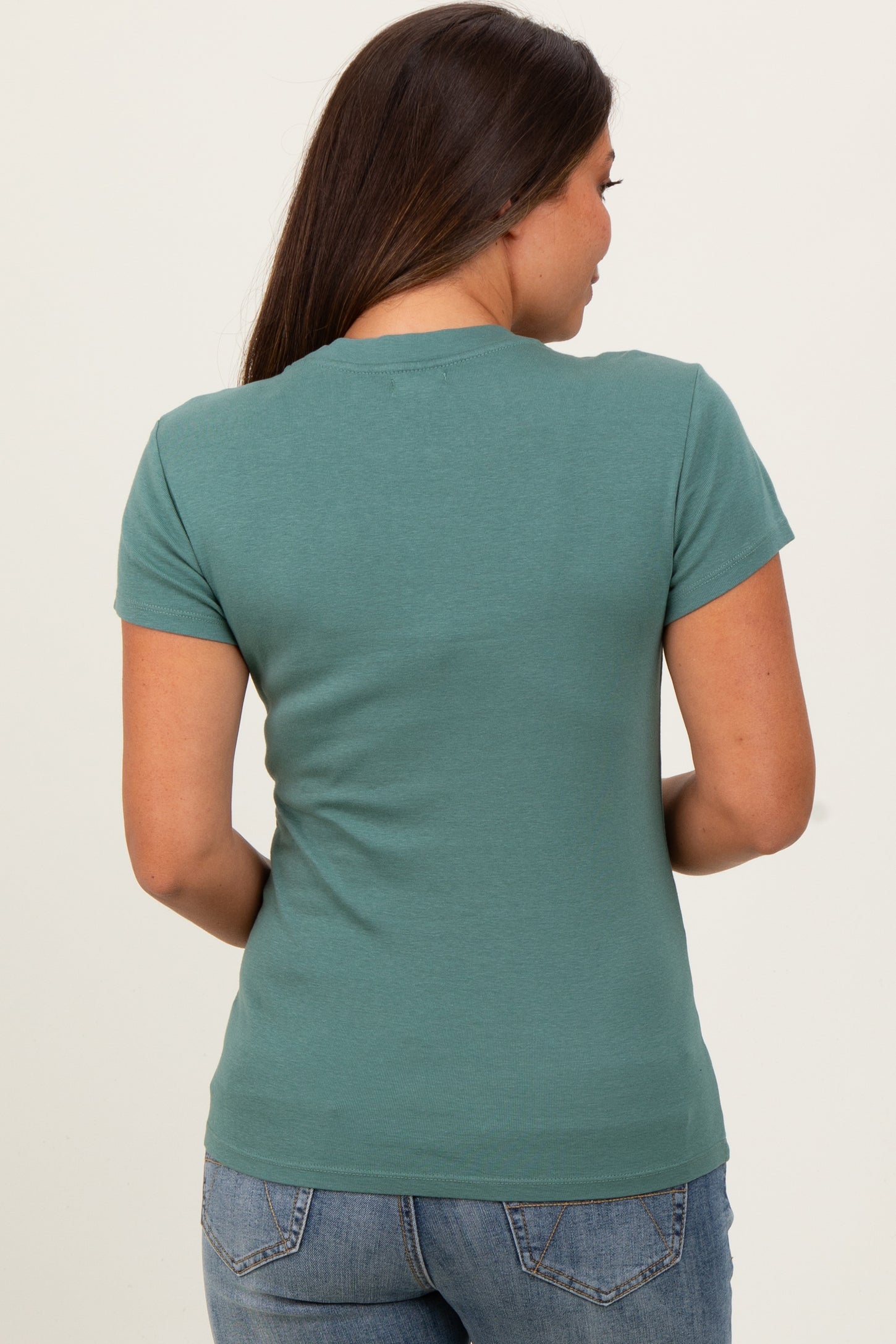 Light Olive Classic Crewneck Maternity T-Shirt