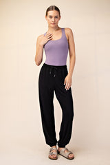Black Drawstring Jogger Pants