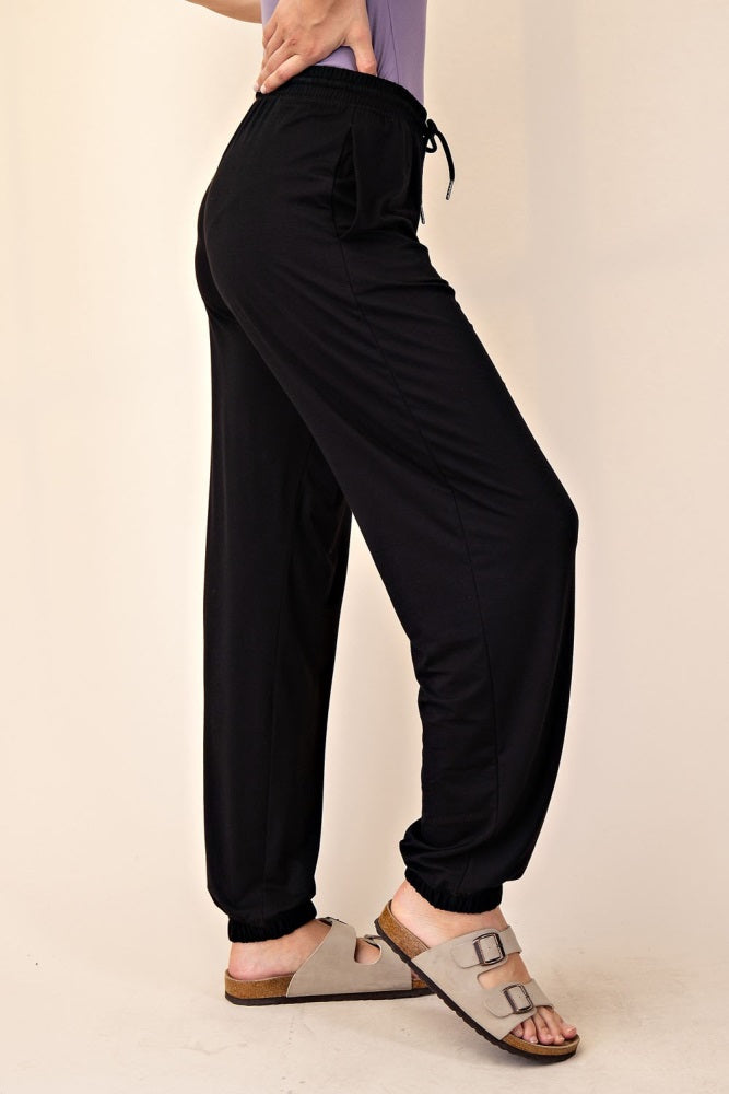 Black Drawstring Jogger Pants