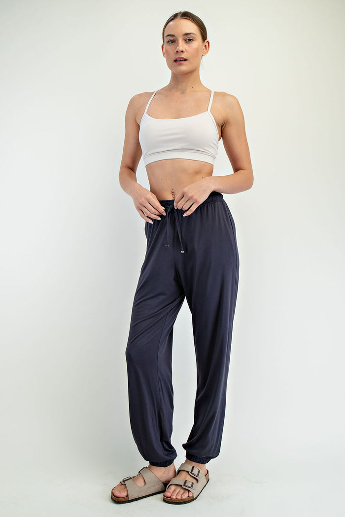 Charcoal Drawstring Maternity Jogger Pants