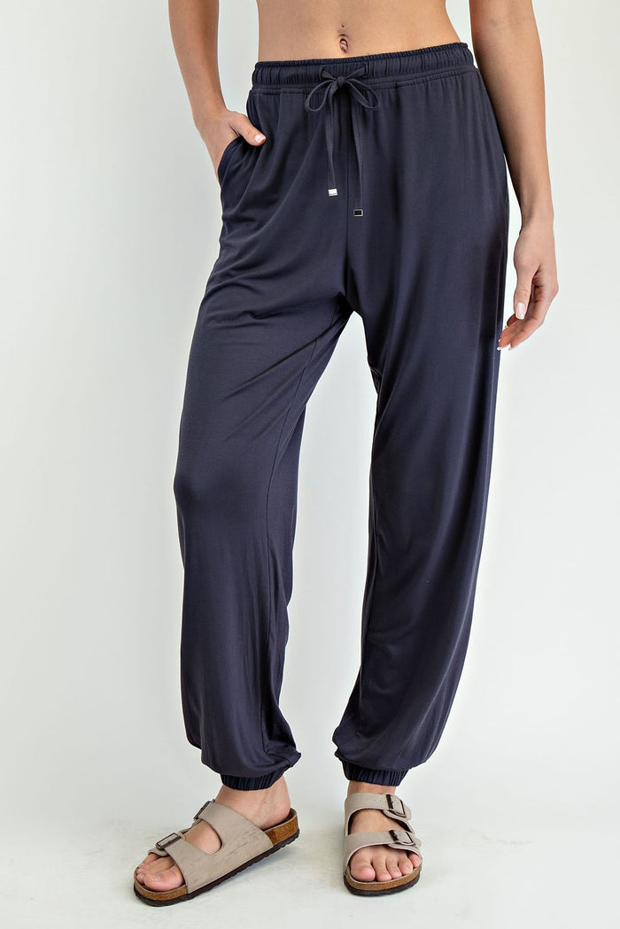 Charcoal Drawstring Jogger Pants