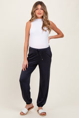 Charcoal Drawstring Maternity Jogger Pants