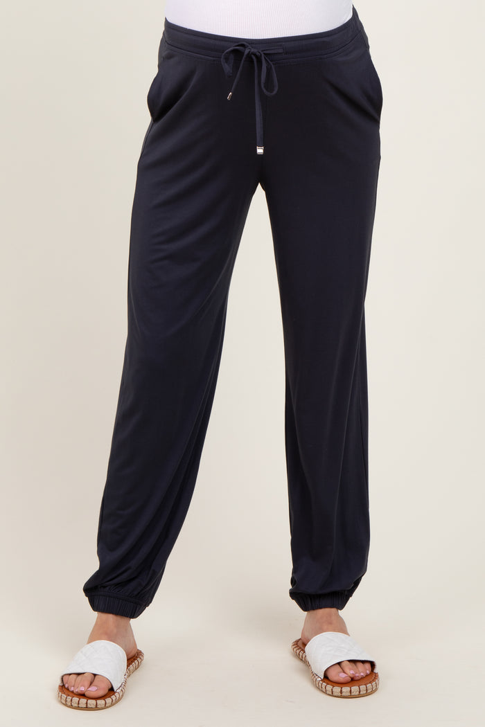 Charcoal Drawstring Maternity Jogger Pants