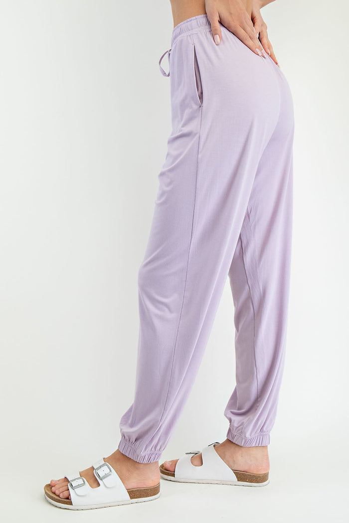 Lavender Drawstring Jogger Pants