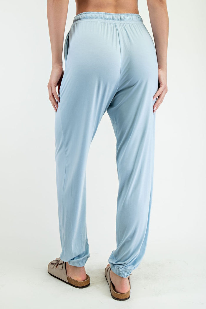 Light Blue Drawstring Jogger Pants