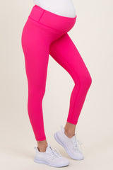 Fuchshia Ribbed Maternity Leggings