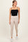 Cream Ribbed Leggings