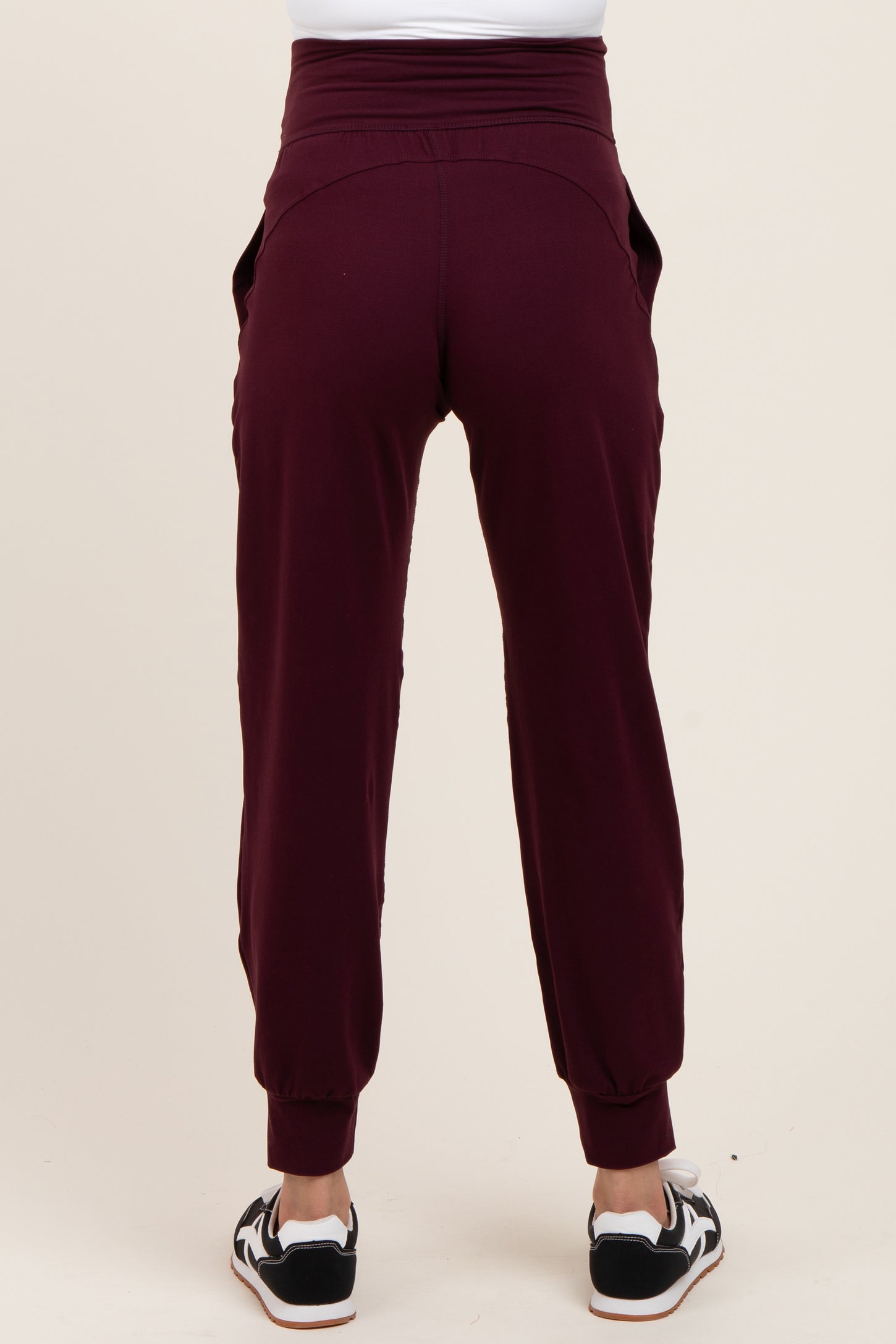 Burgundy Maternity Joggers