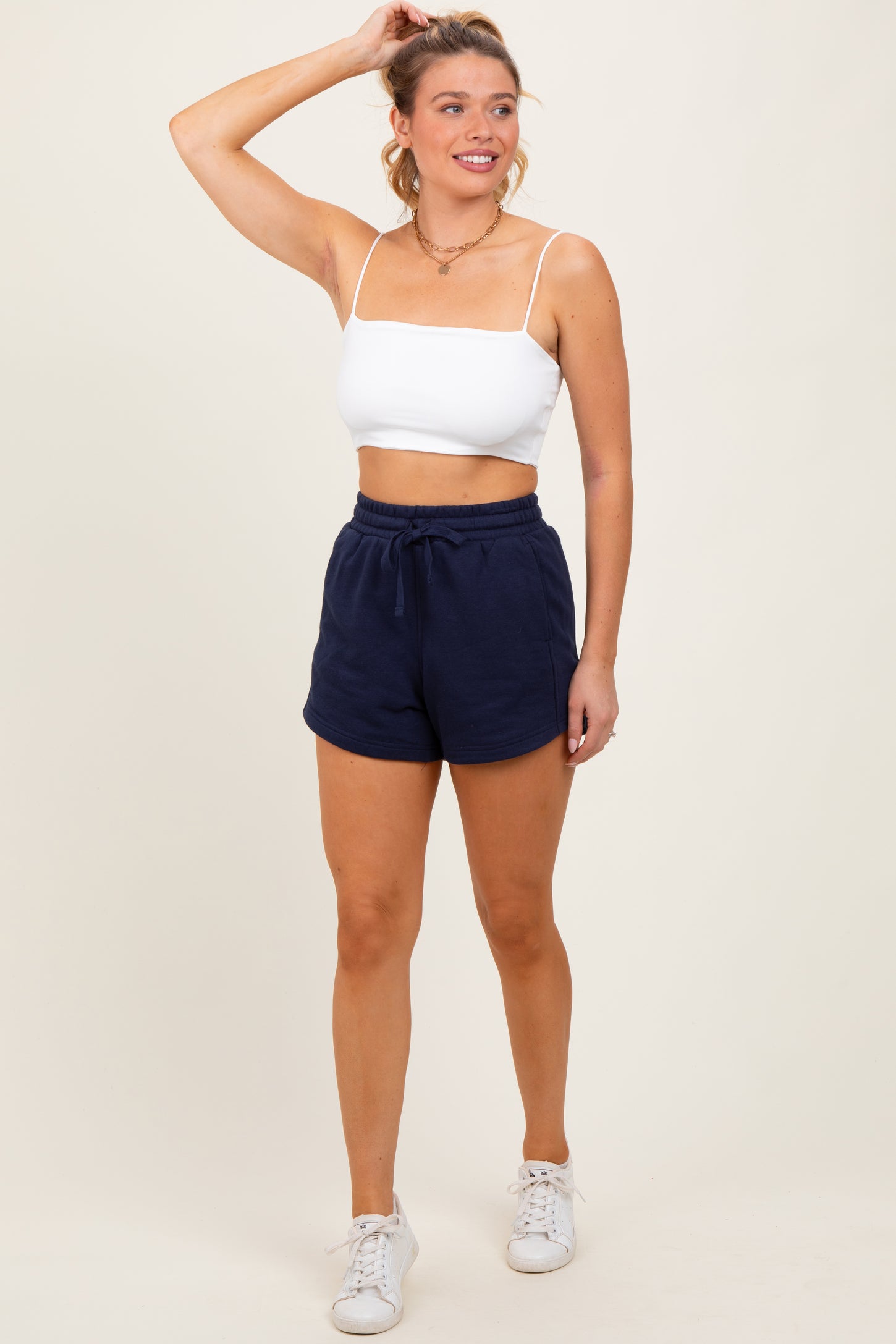 Navy Blue Terry Shorts