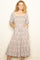 Light Taupe Floral Back Cutout Ribbon Tie Maxi Dress