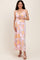 Light Pink Floral Keyhole Detail Maternity Maxi Dress