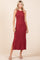 Burgundy Ribbed Side Slit Tank Dress