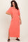 Coral Short Sleeve Knit T-Shirt Maxi Dress