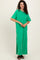 Green Short Sleeve Knit T-Shirt Maxi Dress