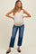 Navy Distressed Open Knee Cropped Straight Leg Maternity Jeans