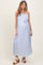 Light Blue Braided Neckline Maternity Maxi Dress