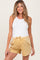 Yellow Hidden Drawstring Maternity Shorts