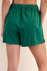 Green Hidden Drawstring Shorts