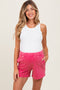 Fuchsia Hidden Drawstring Maternity Shorts