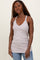 Taupe V-Neck Racerback Tank Top