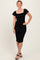 Black Mesh Ruched Off Shoulder Fitted Dress