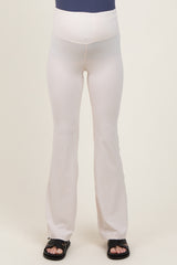 Cream Maternity Flared Leggings