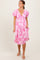 Pink Floral Woven Short Sleeve Mini Dress