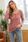 Mauve Button Detail Long Sleeve Thermal Top
