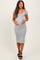 Heather Grey Ribbed Wide Neckline Fitted Maternity Midi Dress