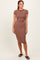 Brown Asymmetrical Ruched T-Shirt Dress
