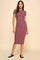 Burgundy Asymmetrical Ruched T-Shirt Dress