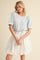 Light Blue Ribbed Puffed Sleeve Top