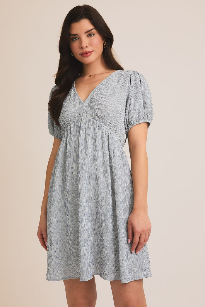 Navy Stripe Back Button Up Cutout Maternity Mini Dress