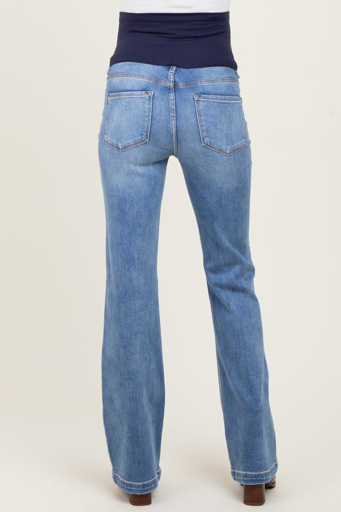 Blue Vintage Wash Bootcut Maternity Jeans