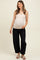 Black Rolled Cuff Barrel Leg Maternity Jeans