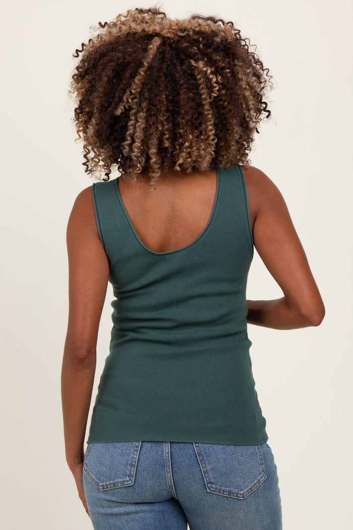 Forest Green Knit Maternity Sleeveless Top