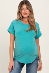 Jade Rolled Cuff Maternity Top