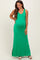 Green Basic Pocket Sleeveless Maternity Maxi Dress