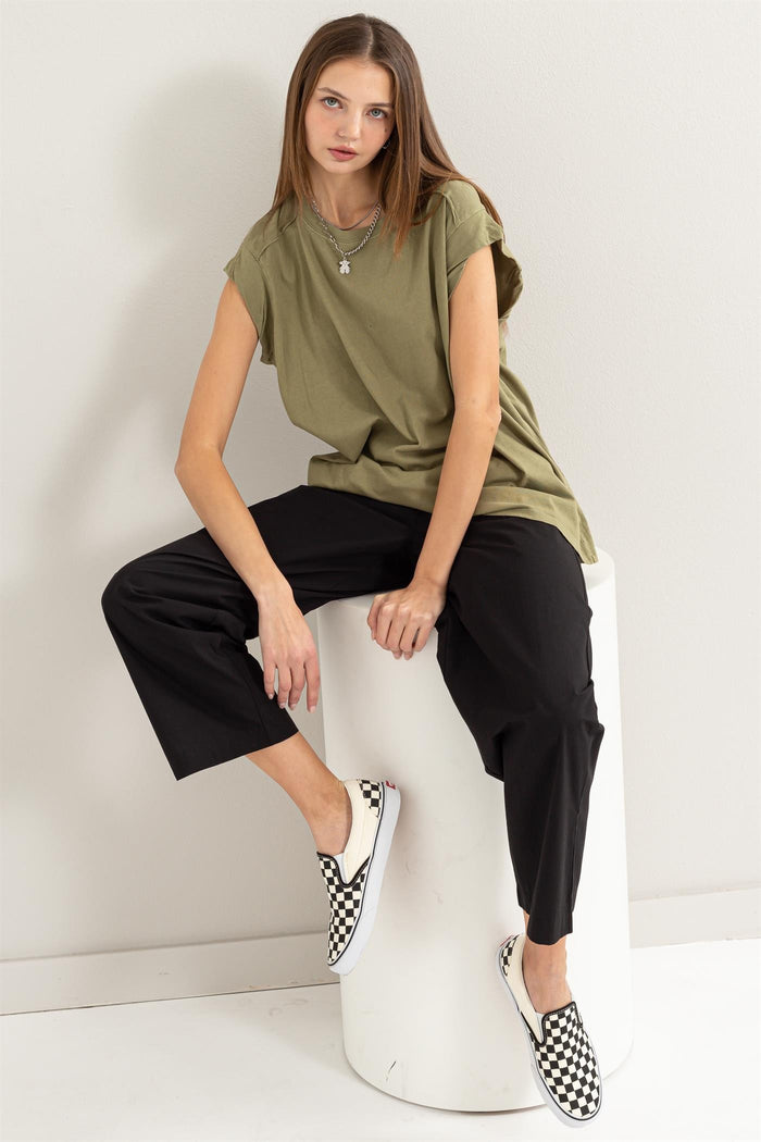Olive Soft Oversized Top